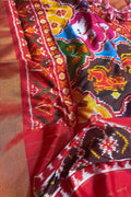 Stunning Multicolor Handloom Pochampally Single Ikat Pure Silk Saree - Luxurion World