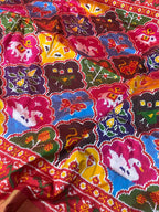 Stunning Multicolor Handloom Pochampally Single Ikat Pure Silk Saree - Luxurion World