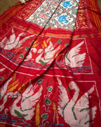 Stunning Multicolor Handloom Pochampally Single Ikat Pure Silk Saree - Luxurion World