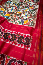Stunning Multicolor Handloom Pochampally Single Ikat Pure Silk Saree - Luxurion World