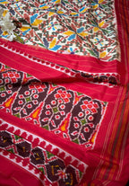Stunning Multicolor Handloom Pochampally Single Ikat Pure Silk Saree - Luxurion World