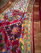 Stunning Multicolor Handloom Pochampally Single Ikat Pure Silk Saree - Luxurion World