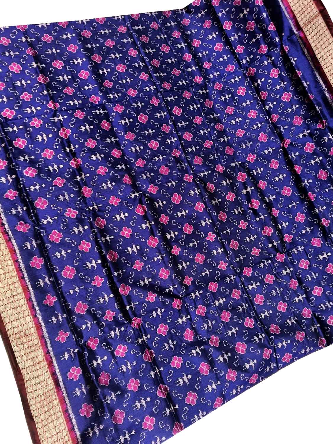 Exquisite Blue Sambalpuri Ikat Handloom Pure Silk Saree: Timeless Elegance - Luxurion World