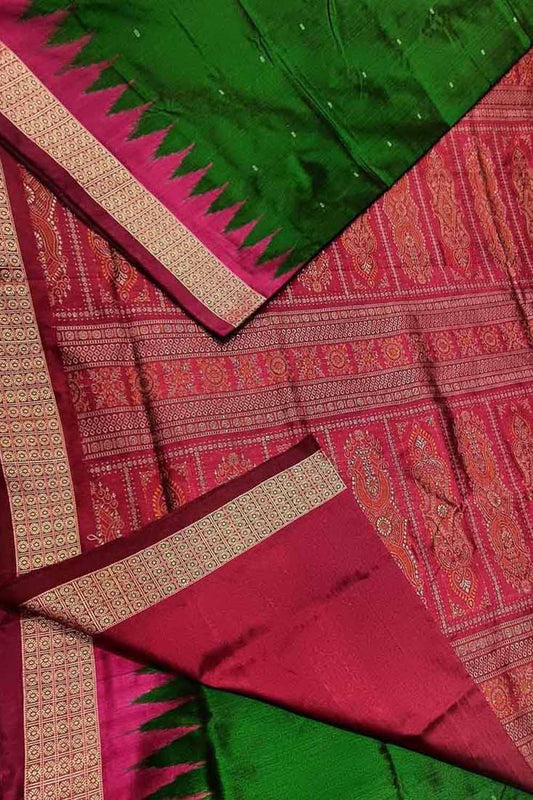 Elegant Green Silk Sambalpuri Handloom Saree - Luxurion World