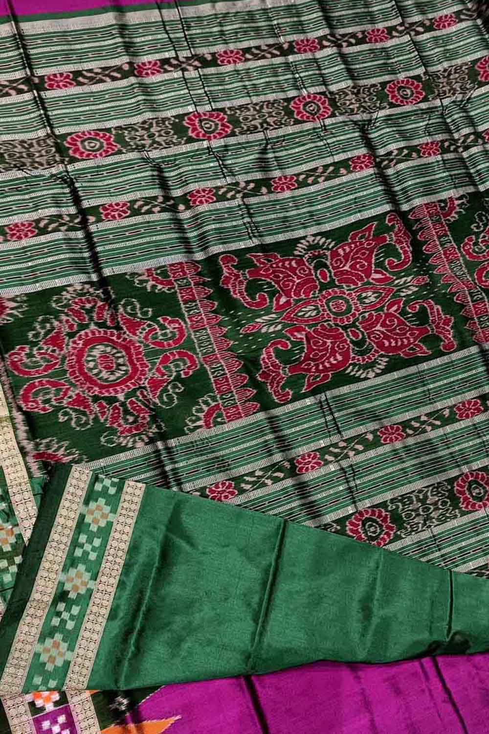 Exquisite Purple Handloom Double Ikat Silk Saree - Luxurion World