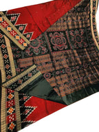 Exquisite Red Silk Sambalpuri Handloom Double Ikat Saree - Luxurion World