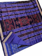 Elegant Black & Purple Ikkat Silk Saree - Luxurion World