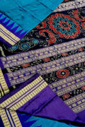 Blue Pure Silk Sambalpuri Ikat Handloom Saree - Luxurion World