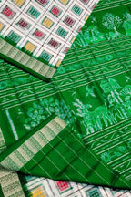 Elegant Off White Pure Silk Sambalpuri Ikat Handloom Saree - Luxurion World