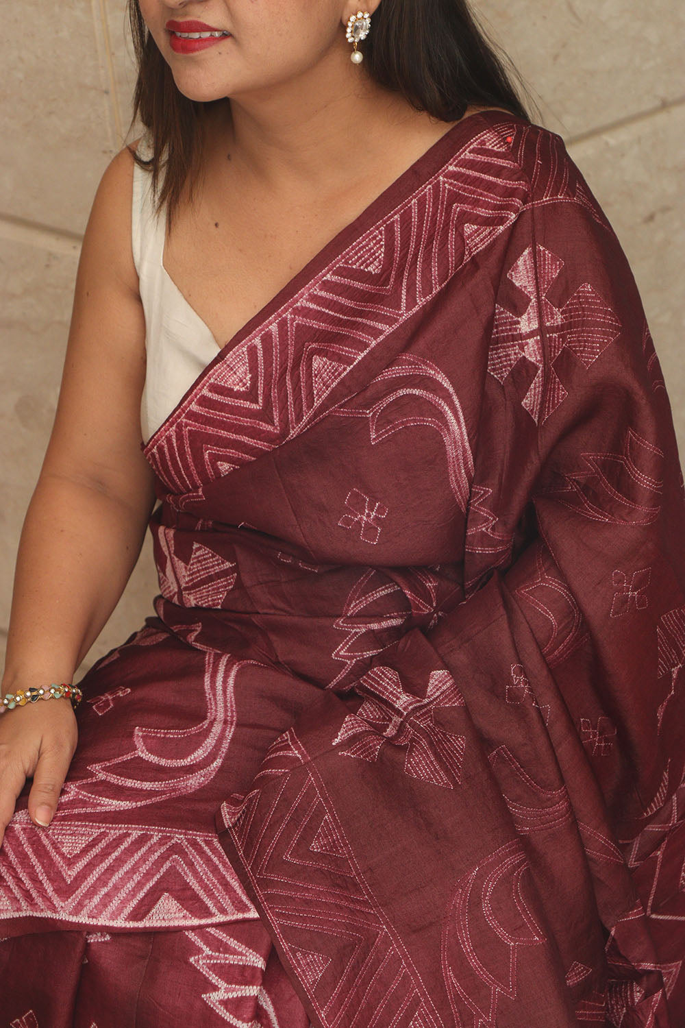 Stunning Purple Shibori Tie N Dye Tussar Silk Saree - Luxurion World