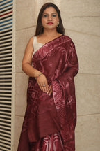 Stunning Purple Shibori Tie N Dye Tussar Silk Saree - Luxurion World