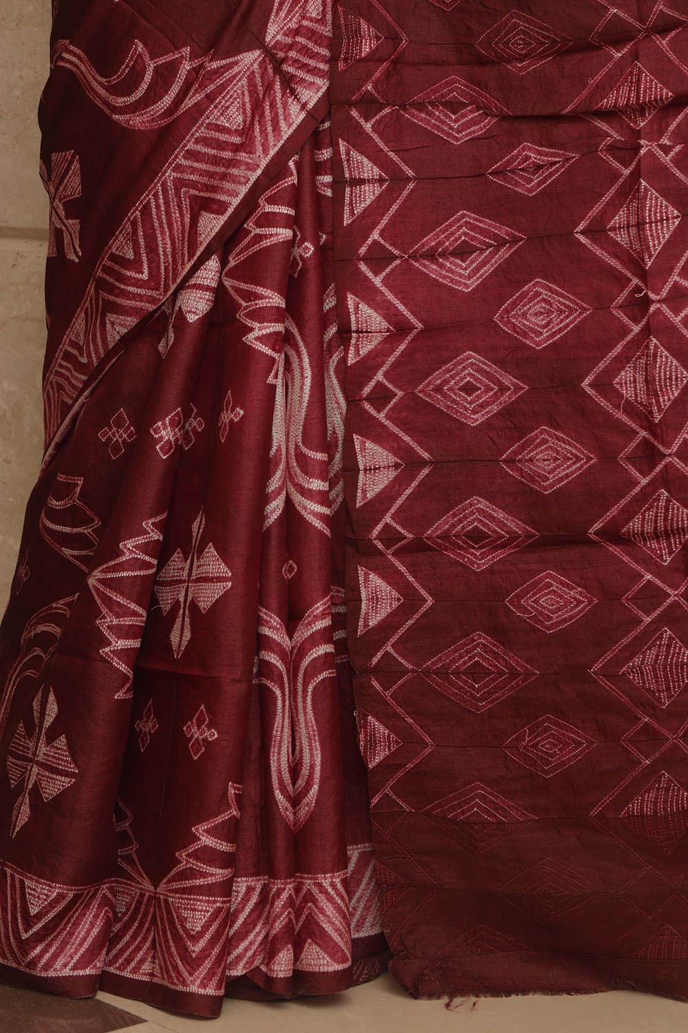 Stunning Purple Shibori Tie N Dye Tussar Silk Saree - Luxurion World