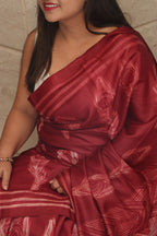 Maroon Shibori Tie N Dye Tussar Silk Saree: Elegant and Unique - Luxurion World