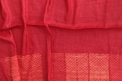 Red Shibori Tie N Dye Tussar Silk Saree - Luxurion World