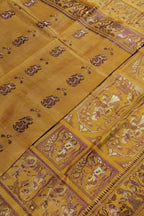 Yellow Pure Silk Handloom Baluchari Saree - Luxurion World