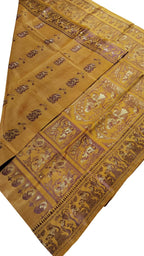 Yellow Pure Silk Handloom Baluchari Saree - Luxurion World