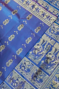 Blue Pure Silk Handloom Baluchari Saree - Luxurion World