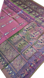 Pink Pure Silk Handloom Baluchari Saree - Luxurion World