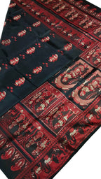 Black Pure Silk Handloom Baluchari Saree - Luxurion World