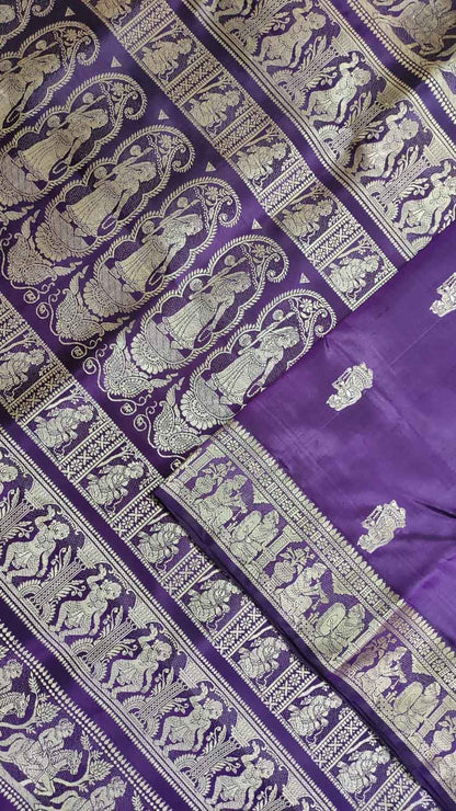 Exquisite Purple Baluchari Handloom Silk Saree - Pure Elegance - Luxurion World
