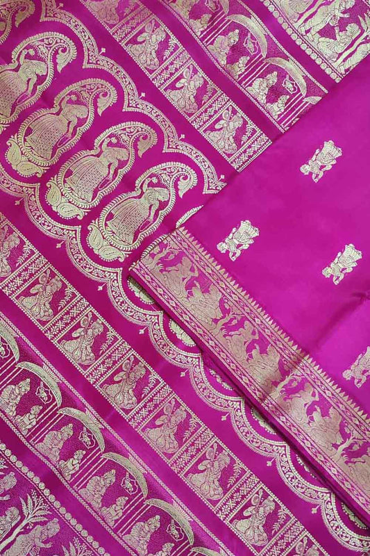 Exquisite Pink Baluchari Handloom Silk Saree - Pure Elegance - Luxurion World