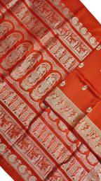 Exquisite Orange Baluchari Handloom Silk Saree - Luxurion World