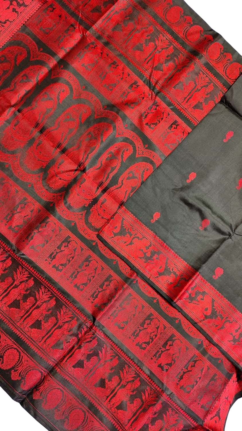 Exquisite Black Baluchari Handloom Silk Saree - Luxurion World