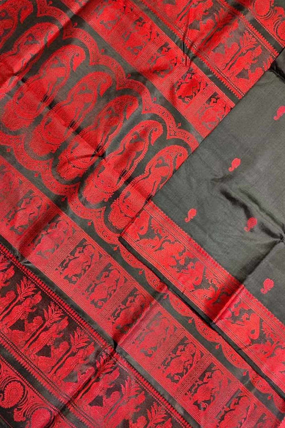 Exquisite Black Baluchari Handloom Silk Saree - Luxurion World