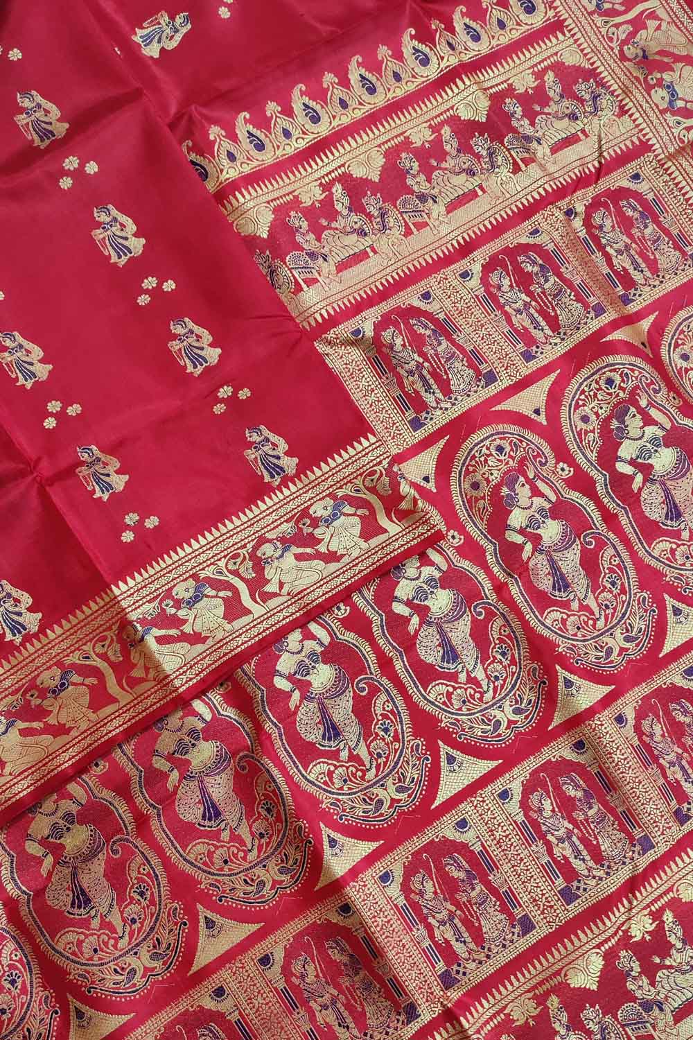 Pink Baluchari Handloom Pure Silk Saree - Luxurion World