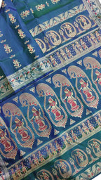 Green Baluchari Handloom Pure Silk Saree - Luxurion World
