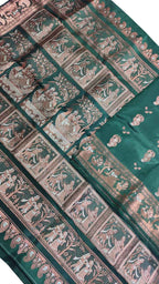 Exquisite Green Swarnachari Handloom Silk Saree - Luxurion World