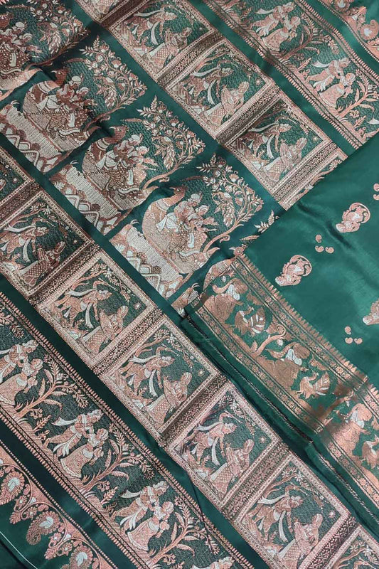 Exquisite Green Swarnachari Handloom Silk Saree