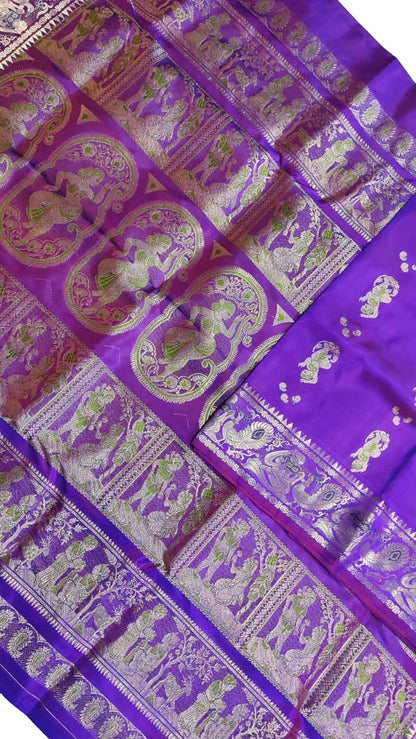 Royal Purple Swarnachari Silk Saree - Luxurion World