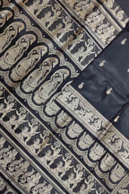 Exquisite Black Baluchari Silk Saree - Handloom Beauty - Luxurion World