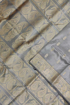 Exquisite Grey Baluchari Silk Saree - Handloom Beauty - Luxurion World