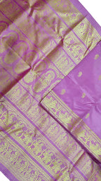 Exquisite Purple Baluchari Silk Saree Handloomed - Luxurion World
