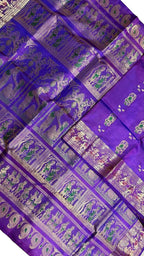 Exquisite Purple Handloom Swarnachari Pure Silk Saree - Luxurion World