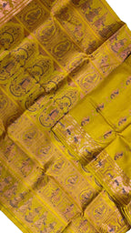 Yellow Handloom Swarnachari Pure Silk Saree - Luxurion World