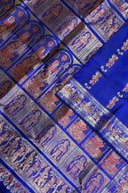 Exquisite Blue Handloom Swarnachari Pure Silk Saree - Luxurion World