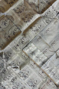 Elegant Grey Handloom Swarnachari Pure Silk Saree - Luxurion World