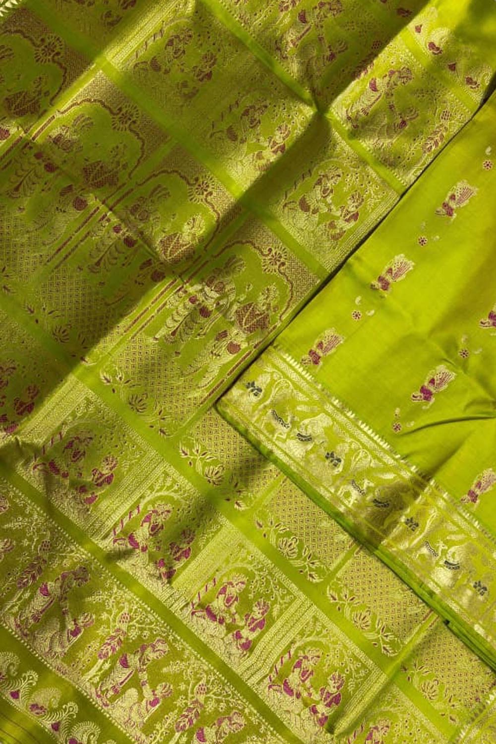 Green Handloom Swarnachari Pure Silk Saree