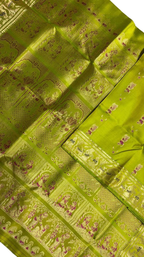 Green Handloom Swarnachari Pure Silk Saree