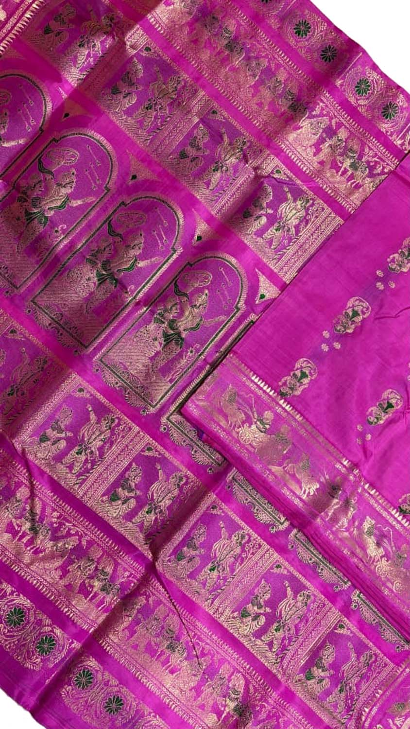 Pink Handloom Swarnachari Pure Silk Saree