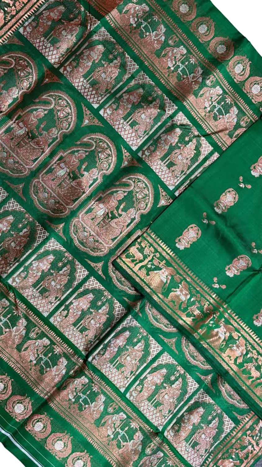 Green Handloom Swarnachari Pure Silk Saree