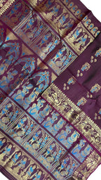 Maroon Handloom Swarnachari Pure Silk Saree