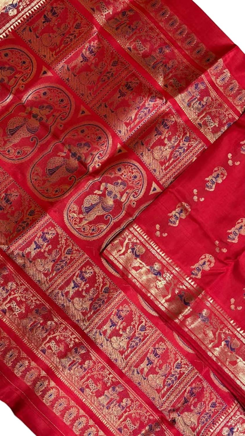 Pink Handloom Swarnachari Pure Silk Saree