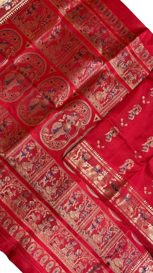 Pink Handloom Swarnachari Pure Silk Saree