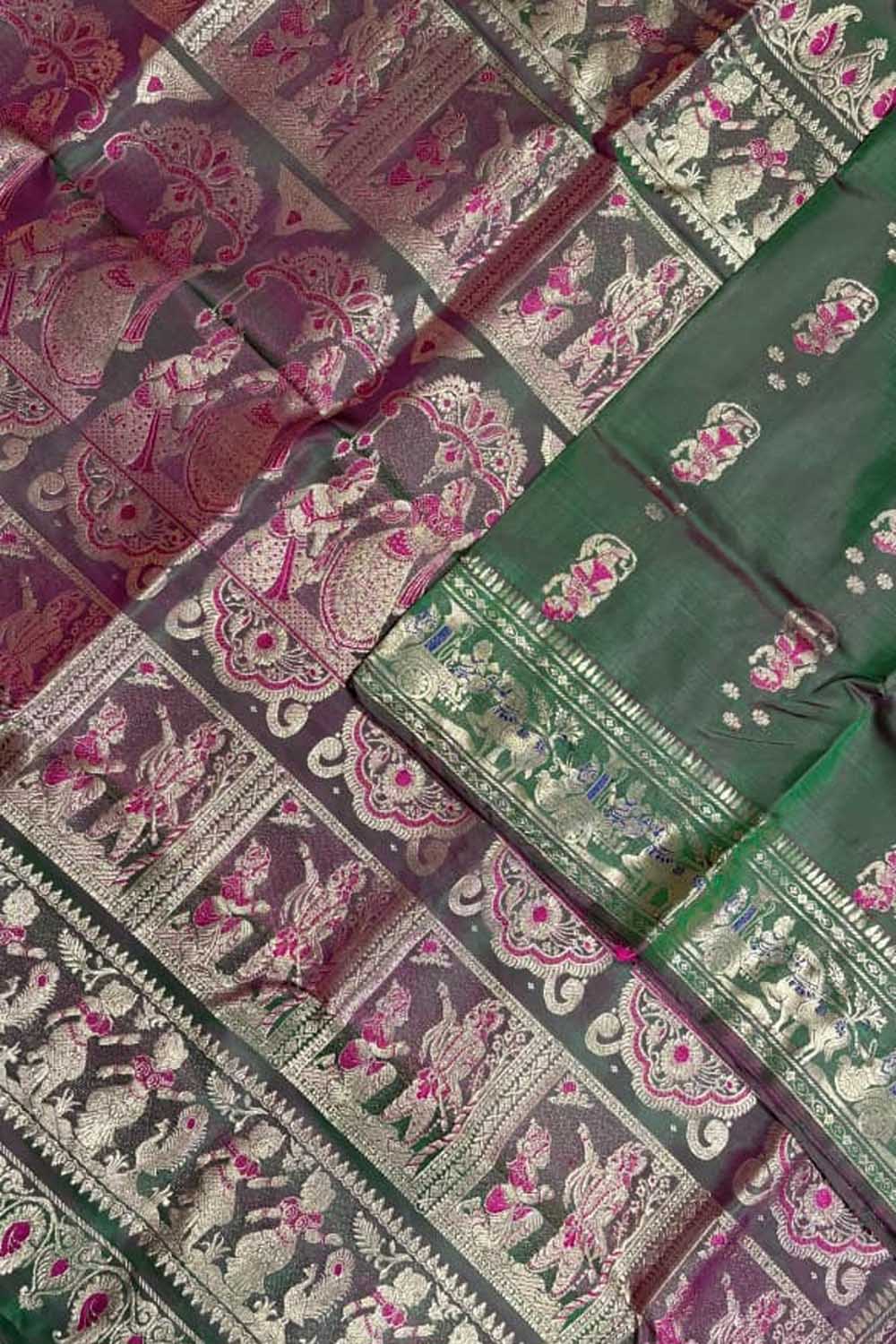 Green Handloom Swarnachari Pure Silk Saree