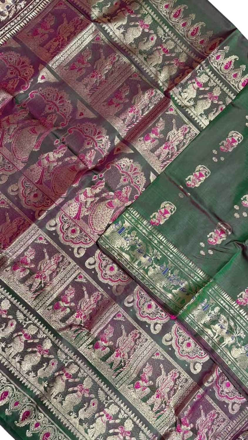 Green Handloom Swarnachari Pure Silk Saree