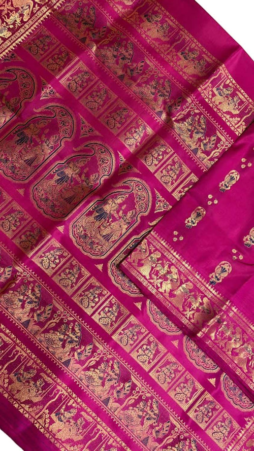 Pink Handloom Swarnachari Pure Silk Saree